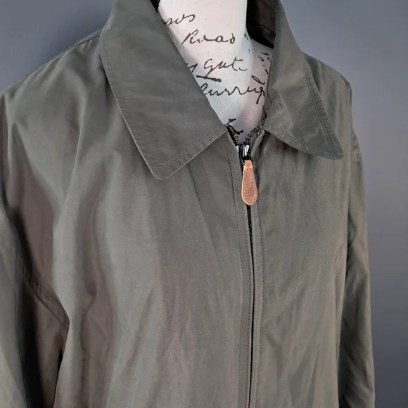 Men’s London Fog Olive Collared Bomber Jacket Size XL - Picture 3 of 14